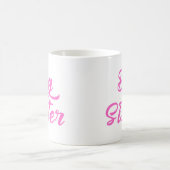 Roze Grote Zuster Typografie Koffiemok (Center)