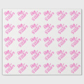 Roze Grote Zuster Typografie Met Glitter Cadeaupapier (Vlak)