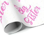 Roze Grote Zuster Typografie Met Glitter Cadeaupapier (Rol Hoek)