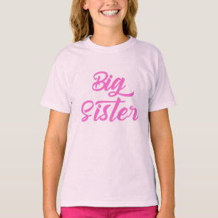 Roze Grote Zuster Typografie T-shirt