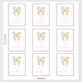 Roze Groth Vlinder Boekplaat Sticker (Vel)
