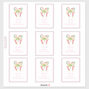 Roze Groth Vlinder Boekplaat Sticker