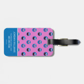 Roze Grover Face Pattern Bagagelabel (Achterkant horizontaal)