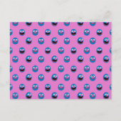 Roze Grover Face Pattern Briefkaart (Voorkant)