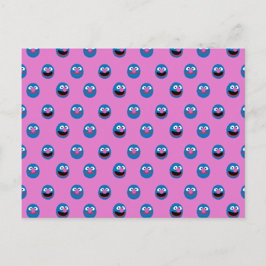 Roze Grover Face Pattern Briefkaart (Voorkant)