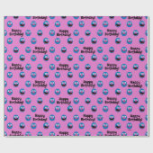 Roze Grover Face Pattern Cadeaupapier (Vlak)