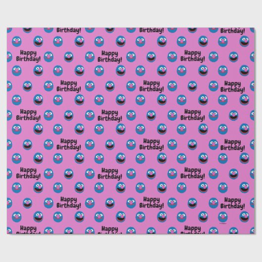 Roze Grover Face Pattern Cadeaupapier (Vlak)