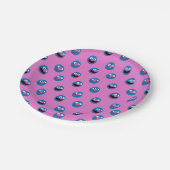 Roze Grover Face Pattern Papieren Bordje (Gekanteld)