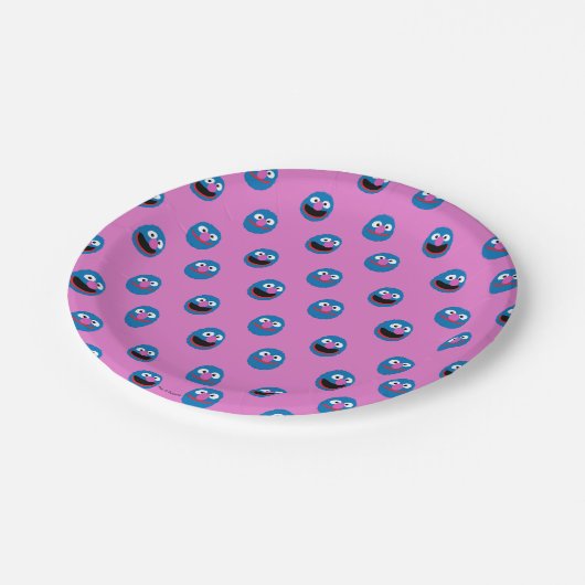 Roze Grover Face Pattern Papieren Bordje (Gekanteld)