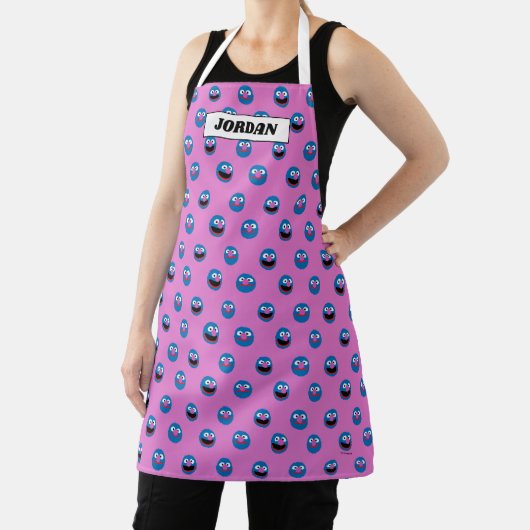 Roze Grover Face Pattern Schort (Insitu)