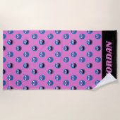 Roze Grover Face Pattern Strandlaken (Voorkant)