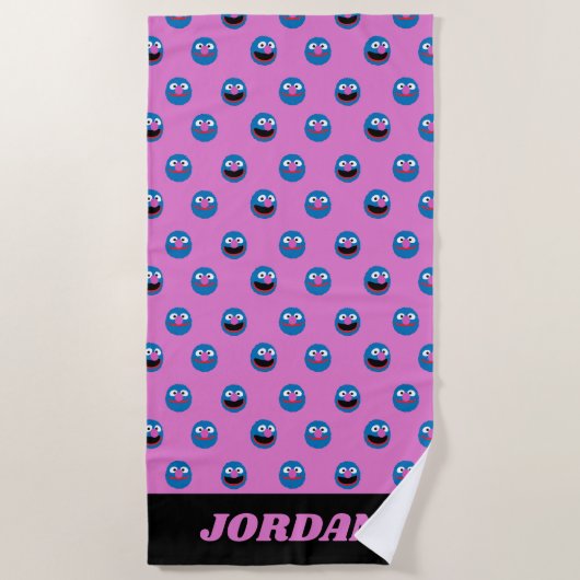 Roze Grover Face Pattern Strandlaken (Voorkant)