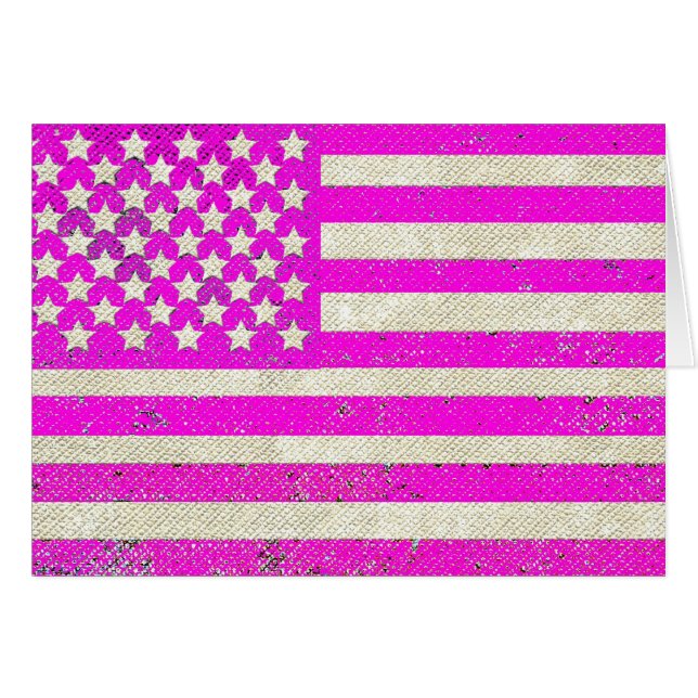 Roze grunge Amerikaanse vlag (Voorkant Horizontaal)