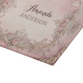 Roze Grunge Antieke Lijst Decoupage Snijplank (Hoek)