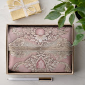 Roze Grunge Antieke Lijst Decoupage Tissuepapier (Geschenk)