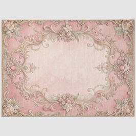 Roze Grunge Antieke Lijst Decoupage Tissuepapier
