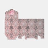 Roze grunge Damask Bedankdoosjes (Uitgevouwen)