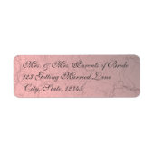 Roze Grunge Damask Label (Voorkant)
