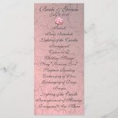 Roze Grunge Damask Trouwprogramma Kaart (Achterkant)