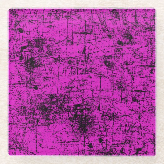 Roze grunge glazen onderzetter (Voorkant)