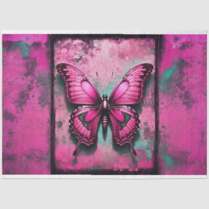 Roze Grunge Gotische Vlinder Decoupage Papier