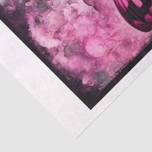 Roze Grunge Gotische Vlinder Decoupage Papier (Detail)