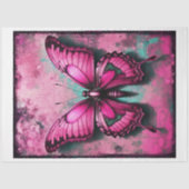 Roze Grunge Gotische Vlinder Decoupage Papier (Voorkant)