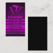 Roze grunge haargereedschap aangepaste visitekaart visitekaartje (Voorkant / Achterkant)