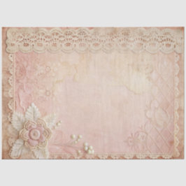 Roze Grunge Handgemaakte Kant Decoupage Tissuepapier