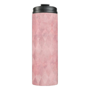 Roze Grunge Harlekijnpatroon Thermosbeker