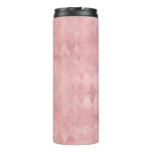 Roze Grunge Harlekijnpatroon Thermosbeker (Achterkant)
