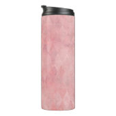 Roze Grunge Harlekijnpatroon Thermosbeker (Geroteerd rechts)