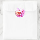 Roze Grunge herfstbloemen Ronde Sticker (Tas)