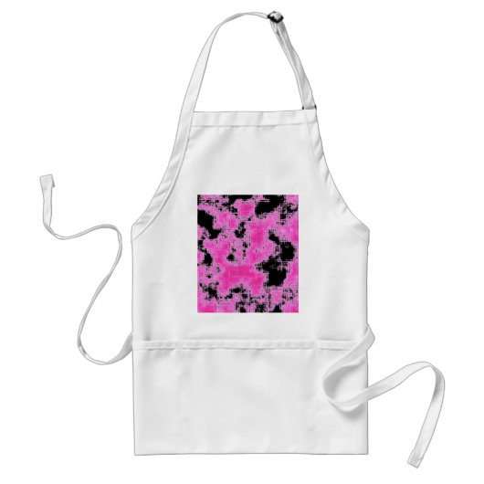 Roze grunge standaard schort (Voorkant)