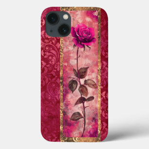 Roze grunge stijl roos Case-Mate iPhone case