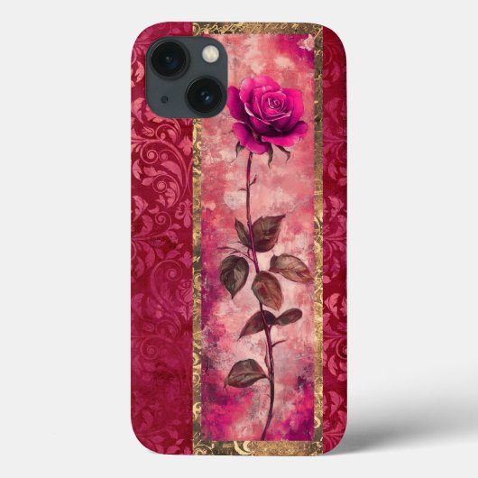 Roze grunge stijl roos Case-Mate iPhone case (Achterkant)