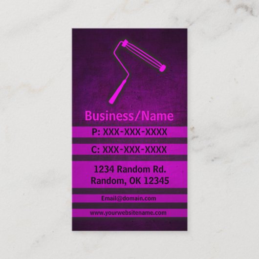 Roze grunge verfrol aangepaste visitekaartjes (Voorkant)