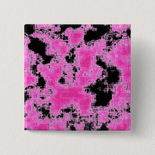 Roze Grunge Vierkante Button 5,1 Cm