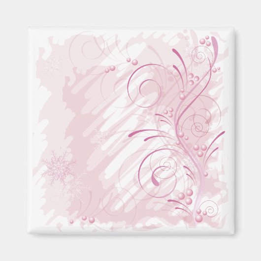 roze grunge winter magneet (Voorkant)