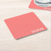 Roze guave-kleurnaam kartonnen onderzetters (Schuin)
