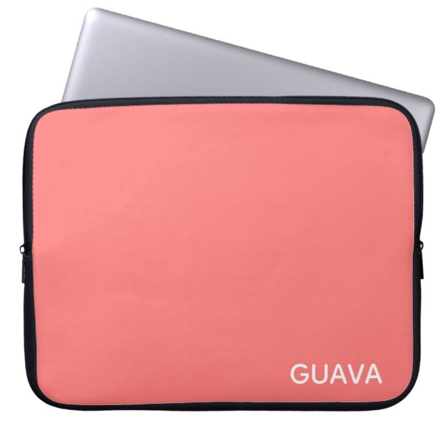Roze guave-kleurnaam laptop sleeve (Voorkant)