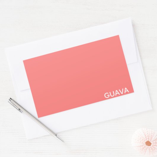 Roze guave-kleurnaam rechthoekige sticker (Envelop)
