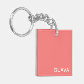 Roze guave-kleurnaam sleutelhanger (Voorkant Links)