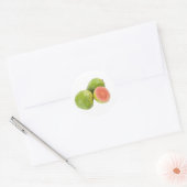 Roze guavrucht ronde sticker (Envelop)