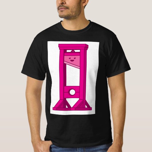 Roze Guillotine Zwart T-shirt (Voorkant)