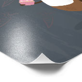 Roze Guinee-pin met Cupcake Art Foto afdrukken (Hoek)