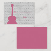 Roze Guitar Grunge Place Card Plaatskaartje (Voorkant / Achterkant)