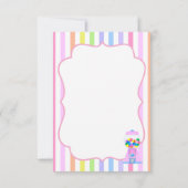 Roze Gumball Machine en Rainbow Stripes Note Kaart (Achterkant)