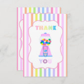 Roze Gumball Machine en Rainbow Stripes Note Kaart (Voorkant / Achterkant)