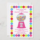 Roze Gumballs Snoep Bash Birthday Party Invitation Kaart (Voorkant)